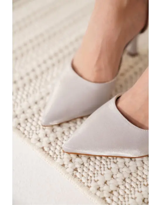 Angela Kadın Gümüş Topuklu Ayakkabı