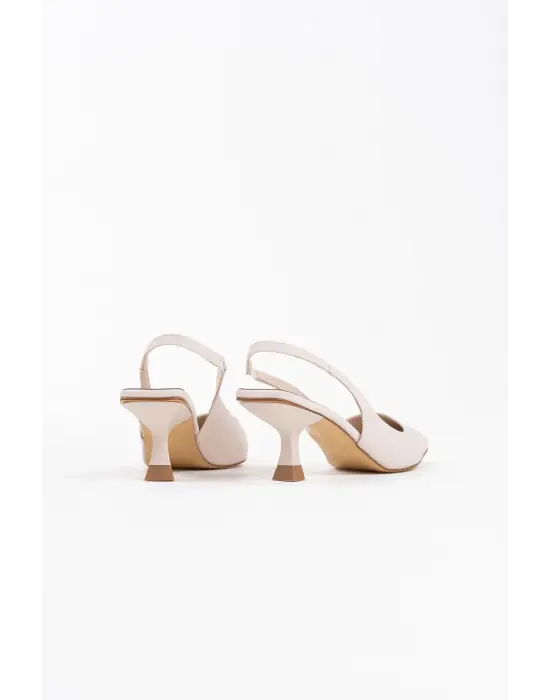 Angelica Kadın Bej Saten Topuklu Ayakkabı