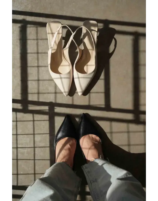 Angelica Kadın Bej Saten Topuklu Ayakkabı