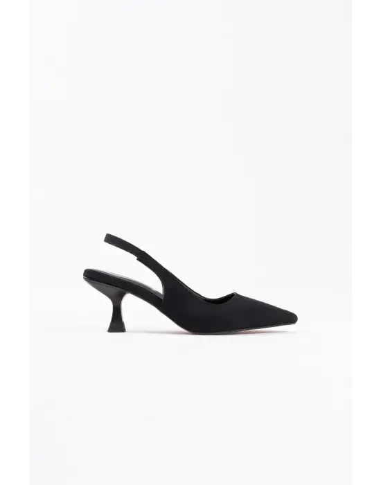 Angelica Kadın Siyah Saten Topuklu Ayakkabı