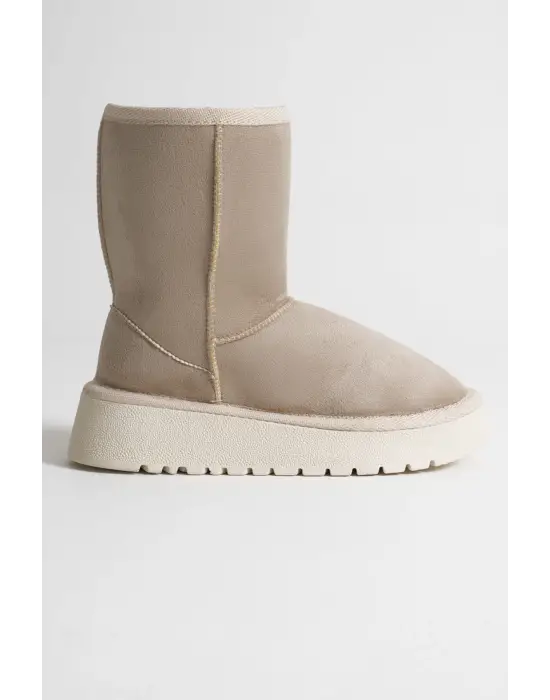 Anisa Kadın Bej Kışlık Kürklü Bot