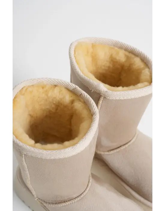 Anisa Kadın Bej Kışlık Kürklü Bot