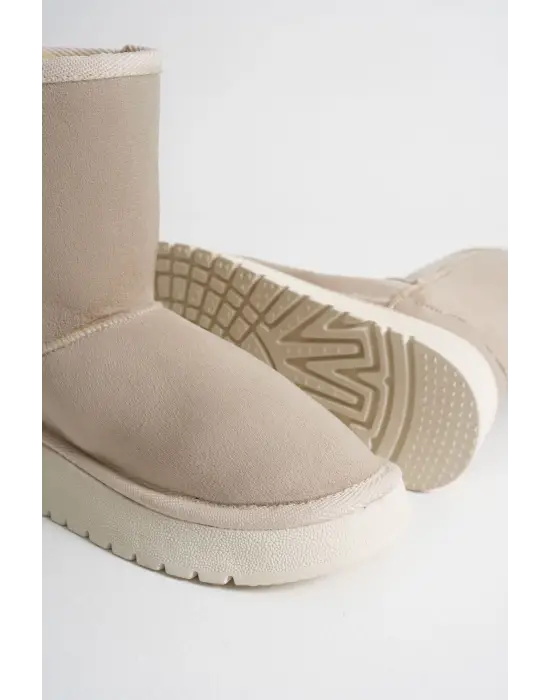 Anisa Kadın Bej Kışlık Kürklü Bot