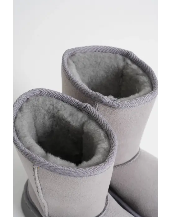 Anisa Kadın Gri Kışlık Kürklü Bot