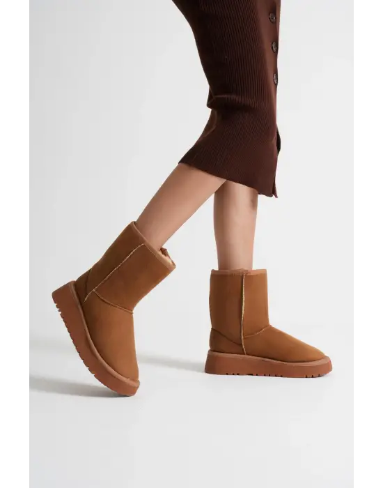 Anisa Kadın Taba Kışlık Kürklü Bot