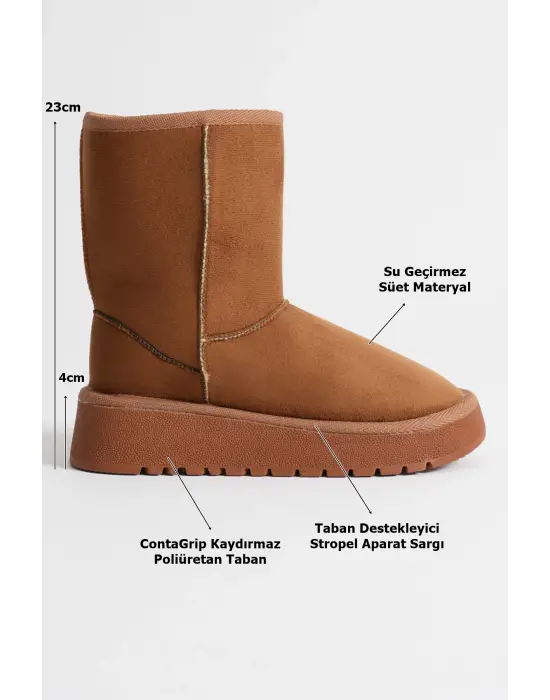 Anisa Kadın Taba Kışlık Kürklü Bot