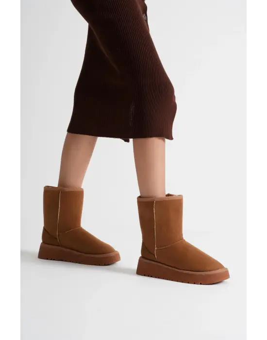 Anisa Kadın Taba Kışlık Kürklü Bot