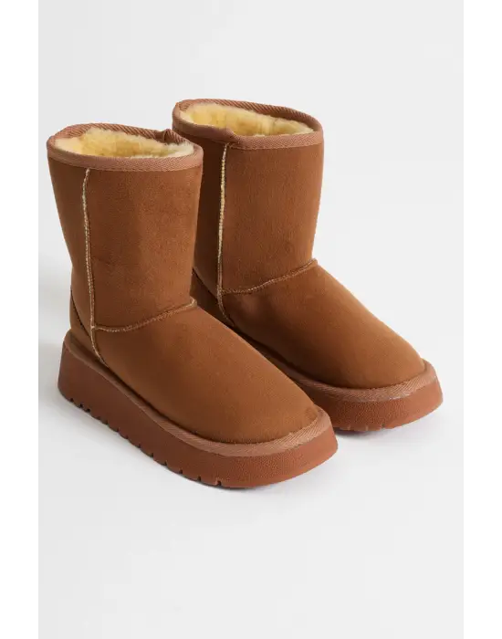 Anisa Kadın Taba Kışlık Kürklü Bot