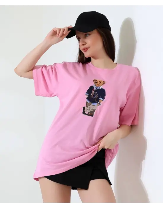 Ayıcıklı Oversize Tişört