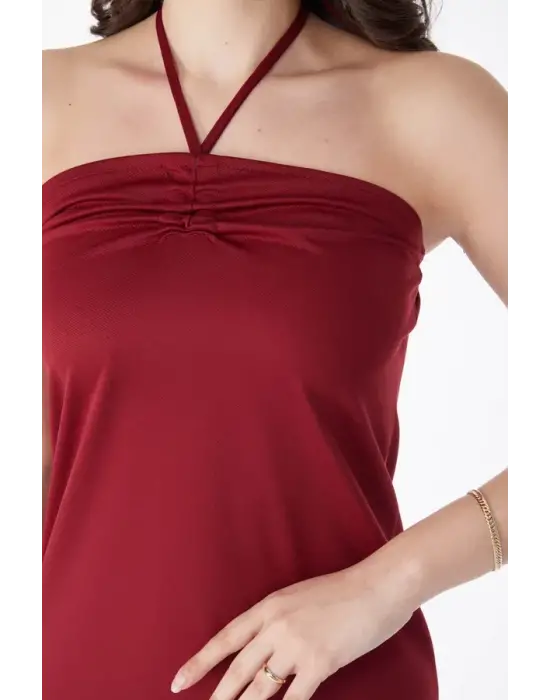 Bağcık Detaylı Abiye Elbise