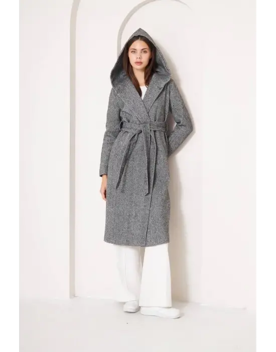 Balıksırtı Kapşonlu Kaşe