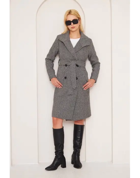 Balıksırtı Uzun Kaşe Kaban