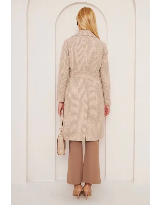 Balıksırtı Uzun Kaşe Kaban