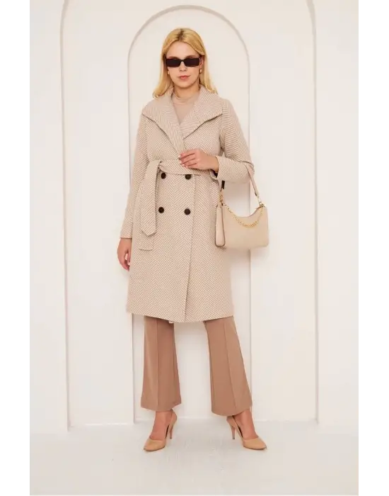 Balıksırtı Uzun Kaşe Kaban