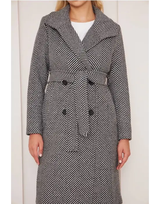 Balıksırtı Uzun Kaşe Kaban