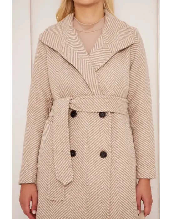 Balıksırtı Uzun Kaşe Kaban