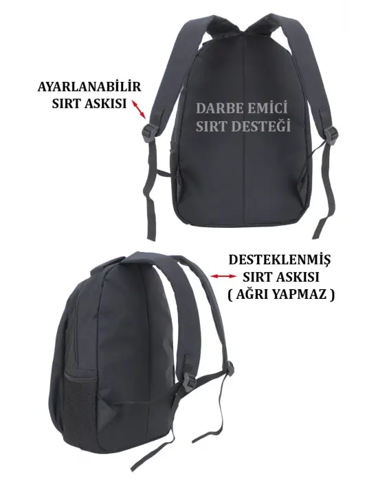 Basic Siyah Okul Sırt Çantası