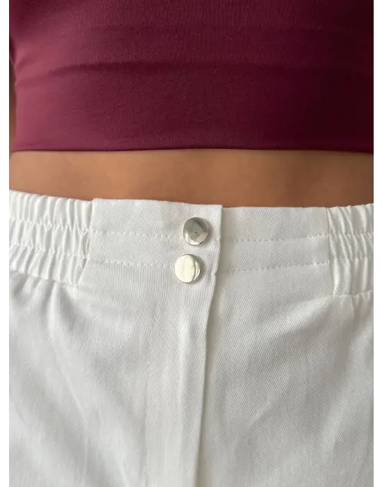 Beli Lastikli Çift Çıtlı Şort