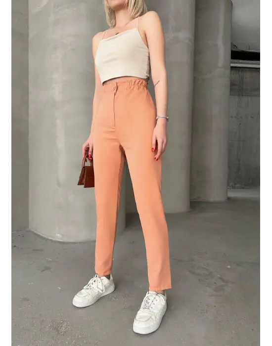 Beli Lastikli Karamel Pantolon