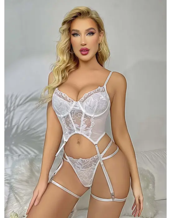 Beyaz Jartiyer Fantezi Takım