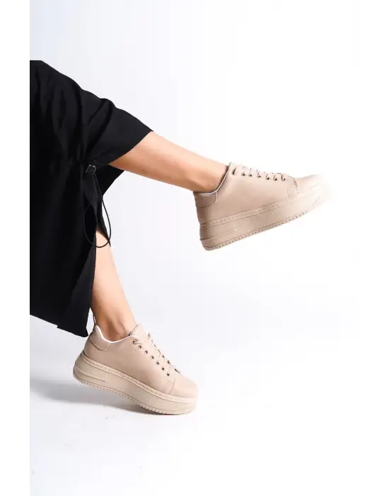 Bıana Bağcıklı Ortopedik Taban Kadın Sneaker Spor Ayakkabı Tt - Ten