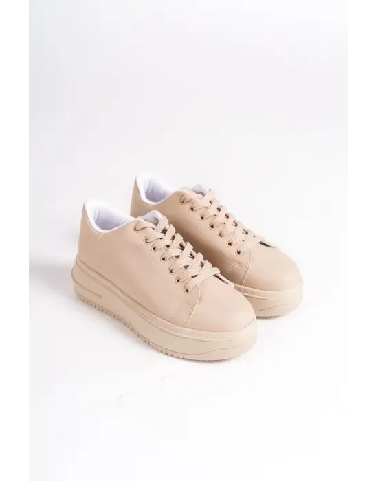 Bıana Bağcıklı Ortopedik Taban Kadın Sneaker Spor Ayakkabı Tt - Ten