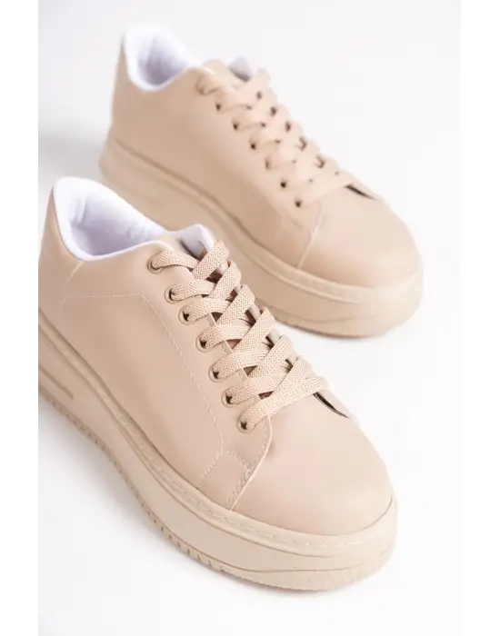 Bıana Bağcıklı Ortopedik Taban Kadın Sneaker Spor Ayakkabı Tt - Ten