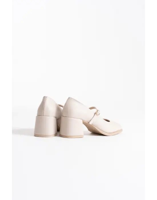 Blown Bej Cilt Kadın Topuklu Ayakkabı