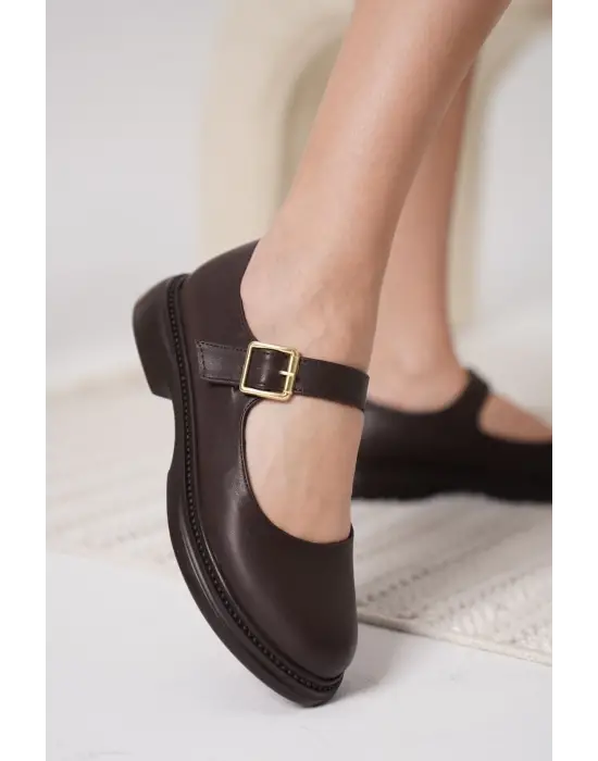 Briana Acı Kahve Gunluk Mary Jane Ayakkabı