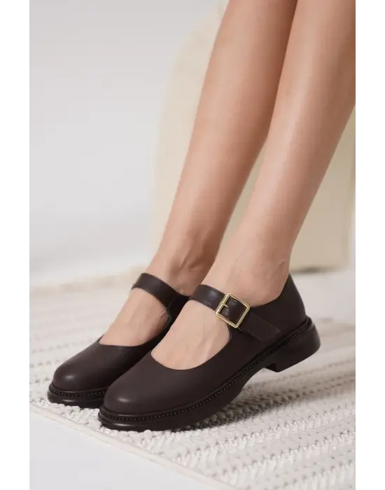 Briana Acı Kahve Gunluk Mary Jane Ayakkabı