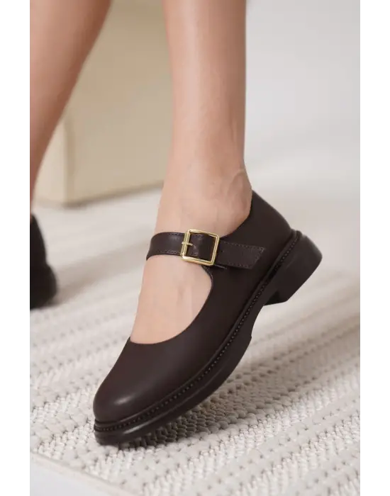 Briana Acı Kahve Gunluk Mary Jane Ayakkabı