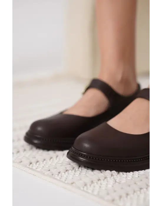 Briana Acı Kahve Gunluk Mary Jane Ayakkabı