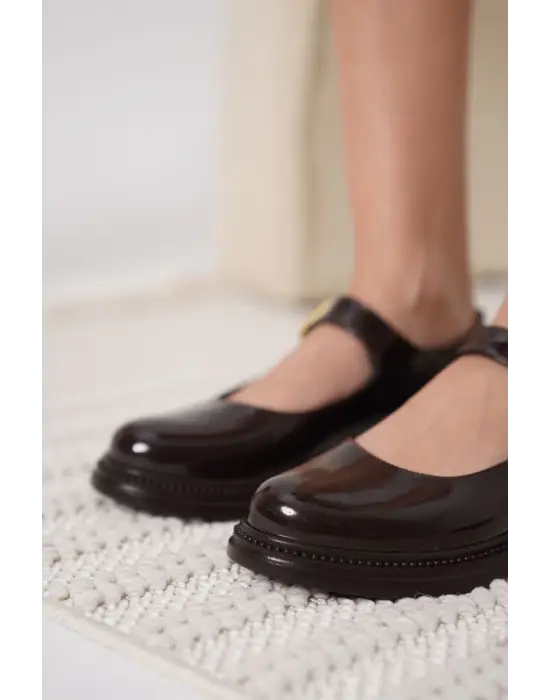 Briana Acı Kahve Rugan Mary Jane Ayakkabı