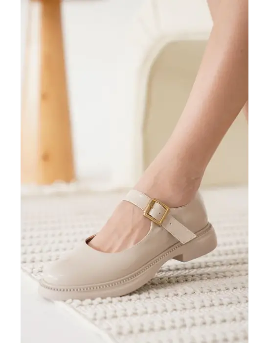 Briana Bej Rugan Toka Detaylı Mary Jane Ayakkabı