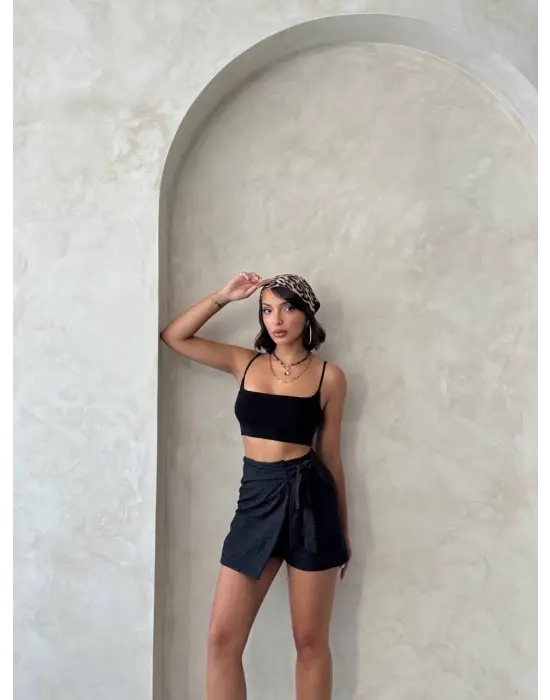 Brodeli Şort Etek S255075