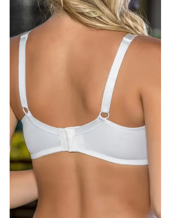 Büyük Beden Uyumlu Ekru Tül Detaylı Günlük Sütyen, B,c Cup Balensiz Konforlu Sütyen