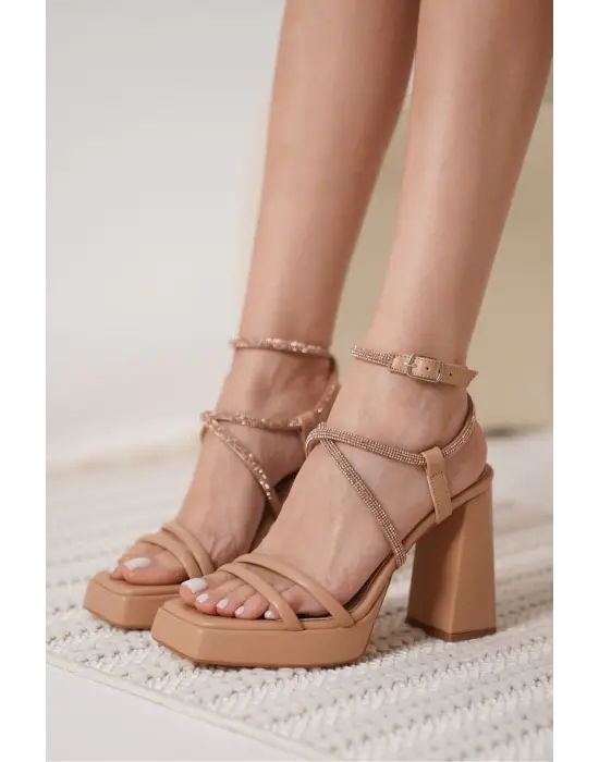 Carmen Kadın Nude Topuklu Sandalet