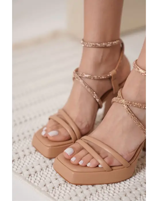 Carmen Kadın Nude Topuklu Sandalet