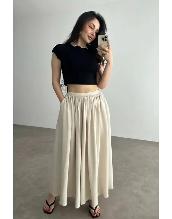 Cepli Keten Etek Bej Kz24