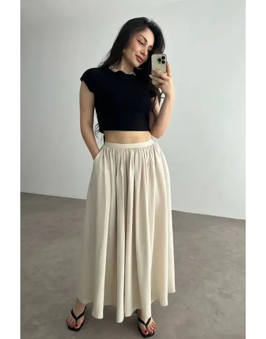 Cepli Keten Etek Bej Kz24