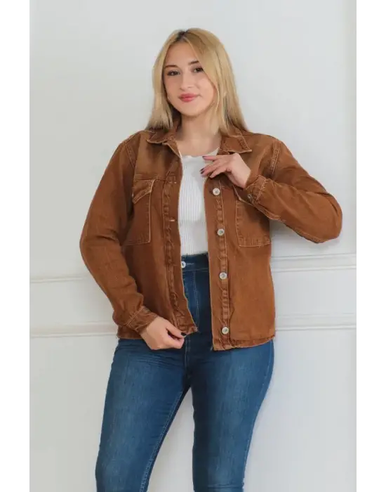 Cepli Kısa Kot Ceket