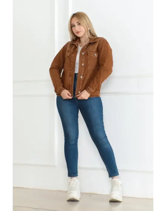 Cepli Kısa Kot Ceket