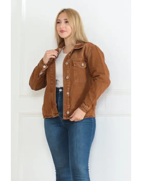 Cepli Kısa Kot Ceket