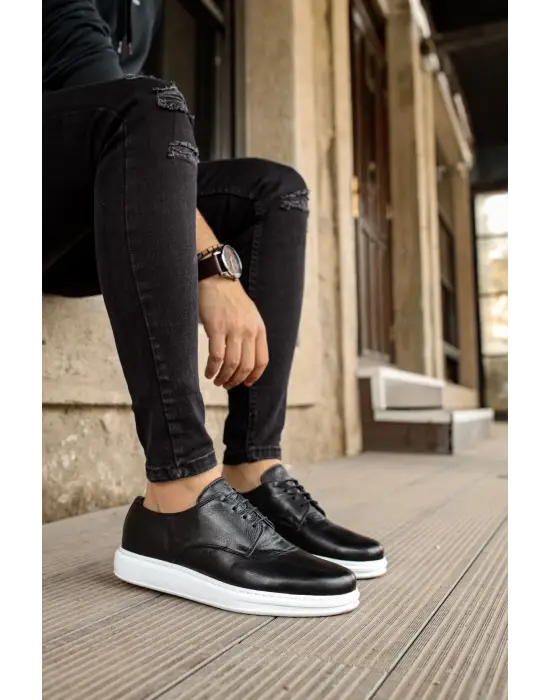 TB003 DBT Classica Pelle Di Cuoio Erkek Ayakkabı SIYAH