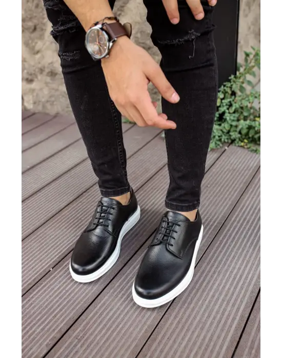 TB003 DBT Classica Pelle Di Cuoio Erkek Ayakkabı SIYAH