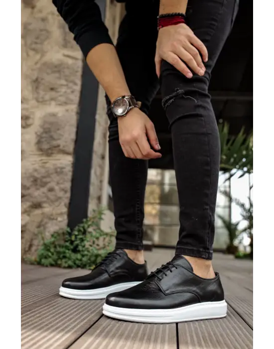 TB003 DBT Classica Pelle Di Cuoio Erkek Ayakkabı SIYAH