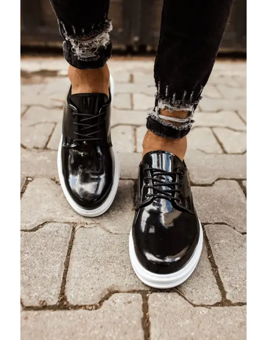 TB003 RBT Pelle Verniciata Classica Erkek Ayakkabı SIYAH