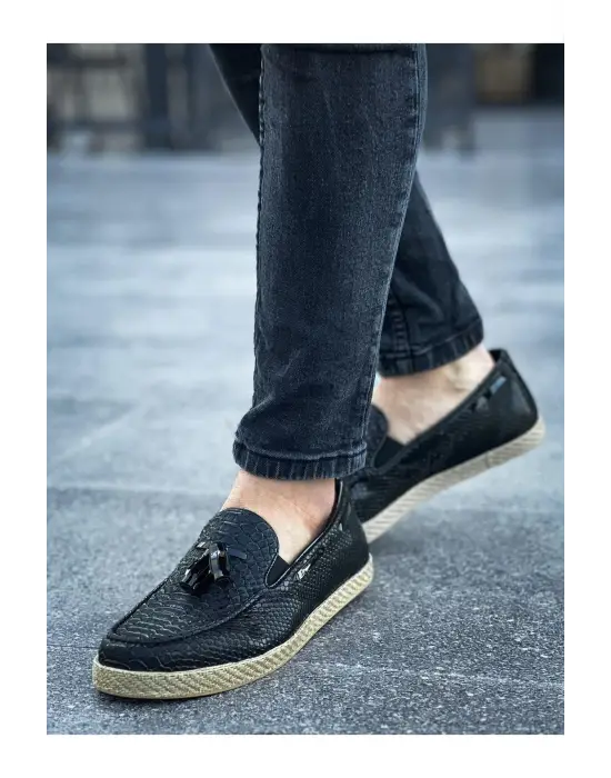 TB141 HT Croco Erkek Ayakkabı SIYAH