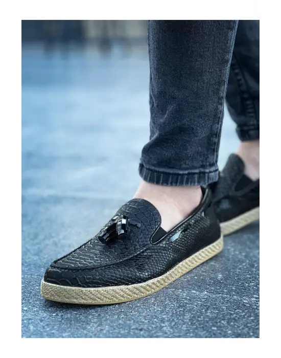 TB141 HT Croco Erkek Ayakkabı SIYAH