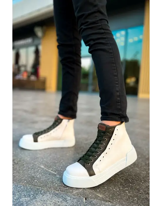 TB167 GBT Blazer Erkek Bot BEYAZ / HAKI